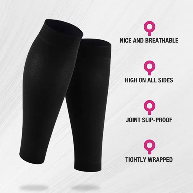 Nylon / Spandex Calf Compression Leg Sleeve 20-30 Mmhg For Sports
