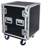 Pro Aluminum Fireproof Plywood 12U Rack Case With Wheels
