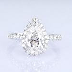 18k Pear Around Full Diamonds Women Ring White Lab Grown Diamond Ring Beautiful