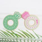 Cartoon Diamond Silicone Baby Teether , Non Toxic Silicone Teething Rings