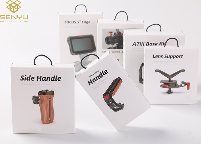 White Custom Made Cardboard Paper Box Packaging For Camera Accessories