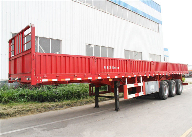 12 Wheelers 2 / 3 Axles Side Wall Semi Trailer 12.5m×2.5m×1.7m Dimension