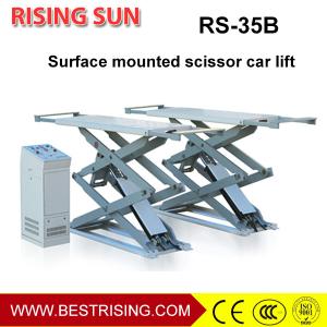 Quality High rise 4 c ylinder on ground mounted car lift with double scissor wholesale