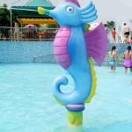 Kids Spray Park Equipment Fiberglass Water Games Spray Cartoon Hippocampus for