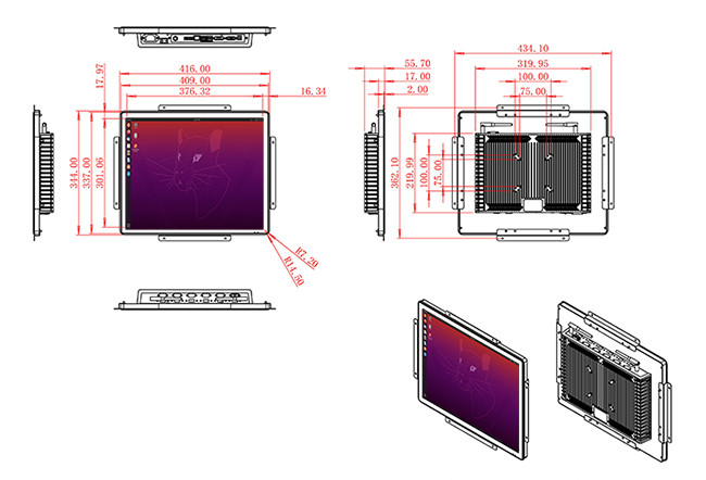 19-Inch Linux Touch Display for Public Information Kiosks and Access Control