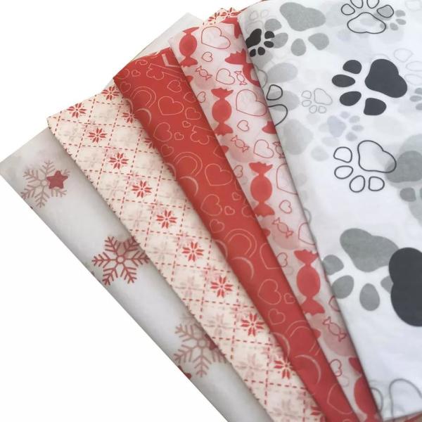 Premium Double Sided Gift Luxury Red Orange Printed Logo Tissue Paper For