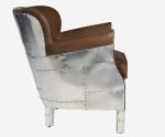 High Back Aviator Spitfire Chair Leather Aviation Aluminum Armchair