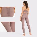 Nylon High Waisted Workout Sets Shockproof Womens 2 Piece Gym Set