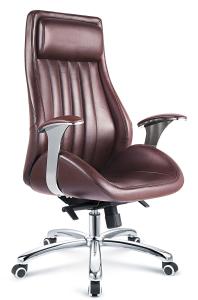 Quality Executive Style Brown PU Leather Office Chair With Casters High Durability wholesale