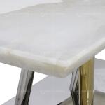220x110x75cm Luxury Marble Dining Table White Marble Top Dining Room Table