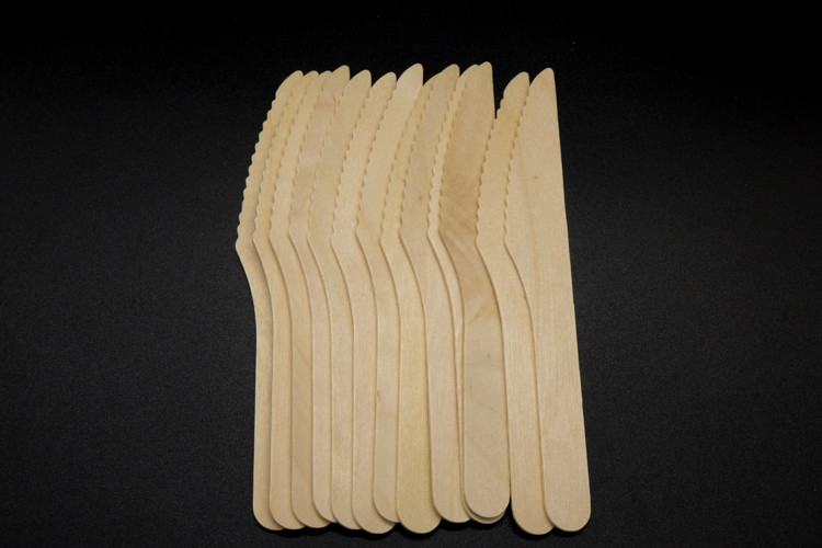 Hotel Restaurant Bamboo Knives Forks And Spoons Set Long 168mm Natural Color