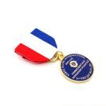 Round Iron Awards Badges And Medals Gold Finish 2mm Thick With Safety Pin