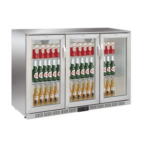 Quality 330L Three Doors Back Bar Cooler Auto Defrost Type With Easy Cleaning Gasket,Stainless Steel and 85/90mm Height wholesale