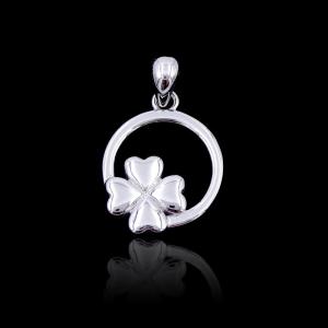 Quality Ribbon Bow Knot Plain Silver Pendant / 925 Silver Engagement Jewelry With Heart Shape wholesale