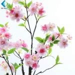 Cherry Blossom Artificial Potted Plants , Peach Flower Fake Bonsai Plants