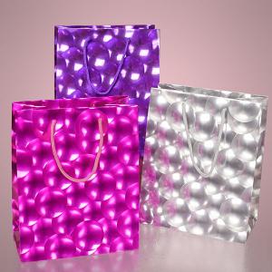 Quality 3D Bubble Embossed Jewelry Gift Bags Flat Paper Handle Durable For Promotion wholesale
