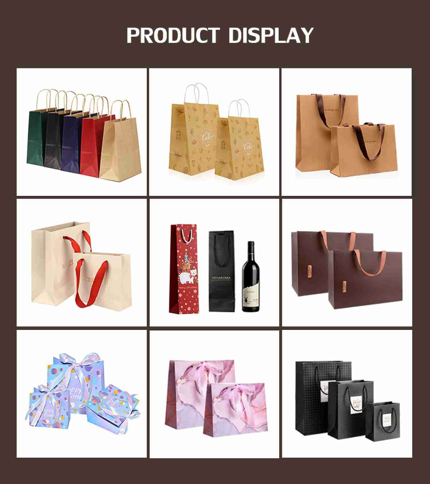 Wholesale Khaki Color Christmas Kraft Paper Bags For Clothing Packaging