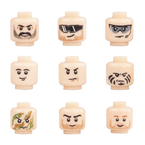 Compatible with legoinglys military soldier army swat team expression face heads