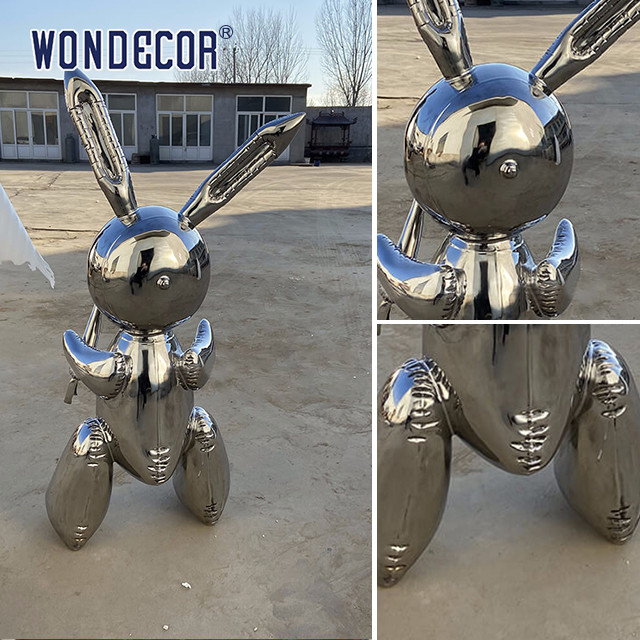 Powerful Forged Metal Sculpture Large Scale Geometric Art Rabbit
