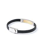 Leather rope bracelet trendy retro leather woven stainless steel men's bracelet