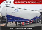 High Capacity 3 Axle Bulk Cement Trailer , Tanker Truck Trailer Double Cabins