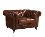 Vintage Leather Chesterfield Sofa And Chair Set
