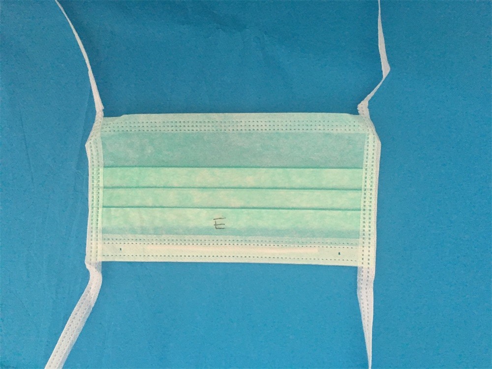 2 ply tie-on Non-woven ,green face mask for doctor in hospital