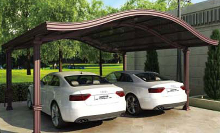 Customized Home Garage Car Parking Shed Aluminum Alloy S Style Carport with Polycarbonate Sheet Roof