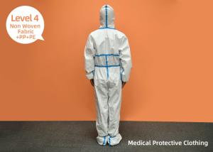 Quality PE PP Non - Woven Fabric Protective Gowns Isolation Level 4 Disposable wholesale