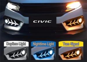 Quality Lamborghini Style Universal Fog Lamp Rear Bumper Led Lights For Honda New Civic 2016 2018 wholesale