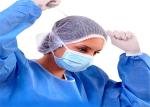 Sterile Disposable Face Mask Surgical Use With Straps Eco Friendly Blue