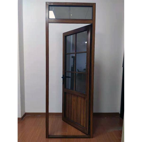 Wood Grain Color Aluminium Hinged Doors Customized Exterior Hinges Doors 5mm