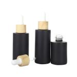 Fast Shipping Frost Matte Black Empty Glass Essential Oil Dropper Bottle With