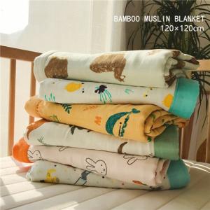 Quality Soft Bamboo Crib Muslin Baby Blankets Grade A For Summer Zero Formaldehyde wholesale