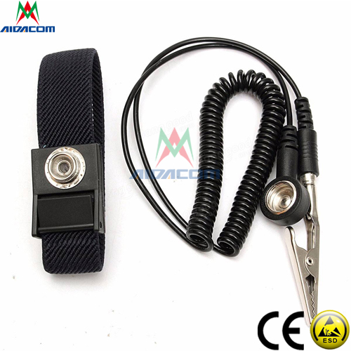 Anti Allergic 6'' Cable Adjustable 2*21cm Band Electrostatic Wrist Strap
