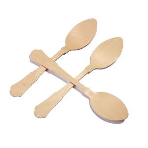 Quality Wood Baguette Disposable Soup Spoons Utensils For Wedding 200mm wholesale