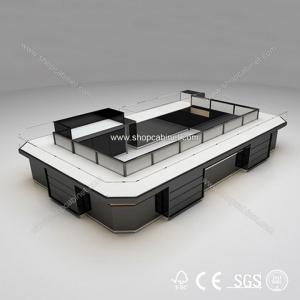 Quality High end modern wood custom made tempered glass jewelry showcase wholesale
