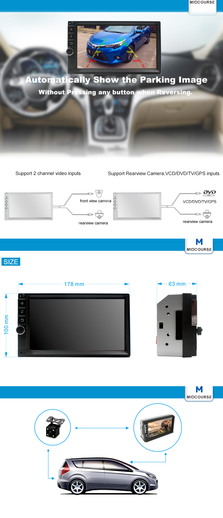 Wholesome 7inch Touch Screen Car Video MP3 MP4 MP5 Video Player