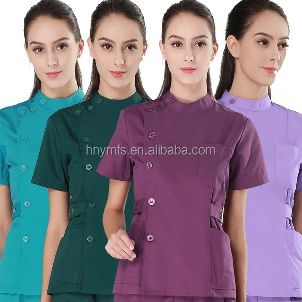 Hospital Medical Nurse Scrub Uniform Beauty Spa Set Short Sleeve 100%Cotton with the Best Price