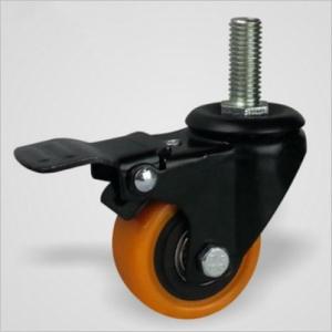 Quality 1.5 inch orange PU casters wholesale