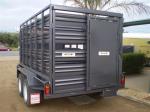 Double Axle Cattle Crate Trailer With An Extra Wheel / Hydraulic Brake Drum