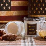 Customized Fragrance White Candle Glass Holder With Sliver Metal Lid