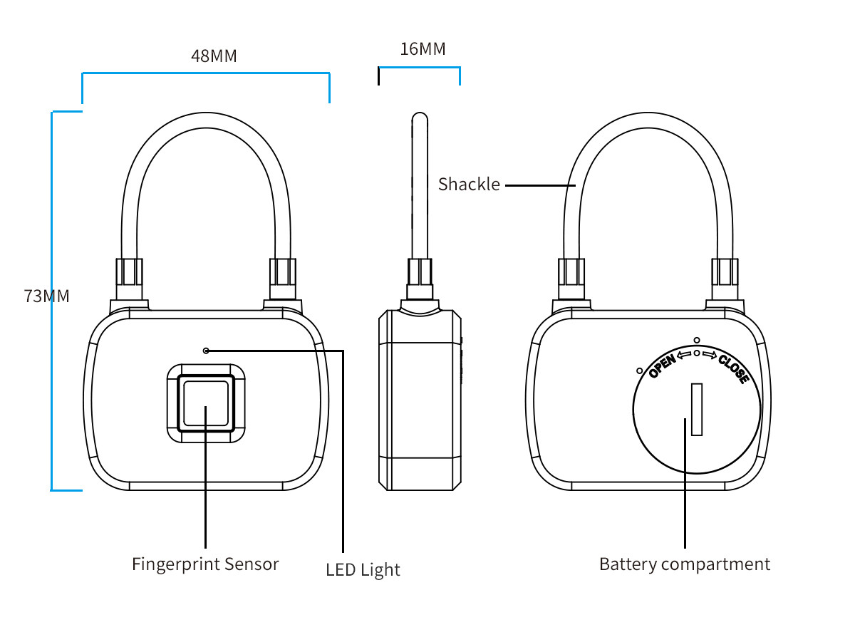 L13 Plastic ABS NO Cylinder Bags Door Digital Padlock