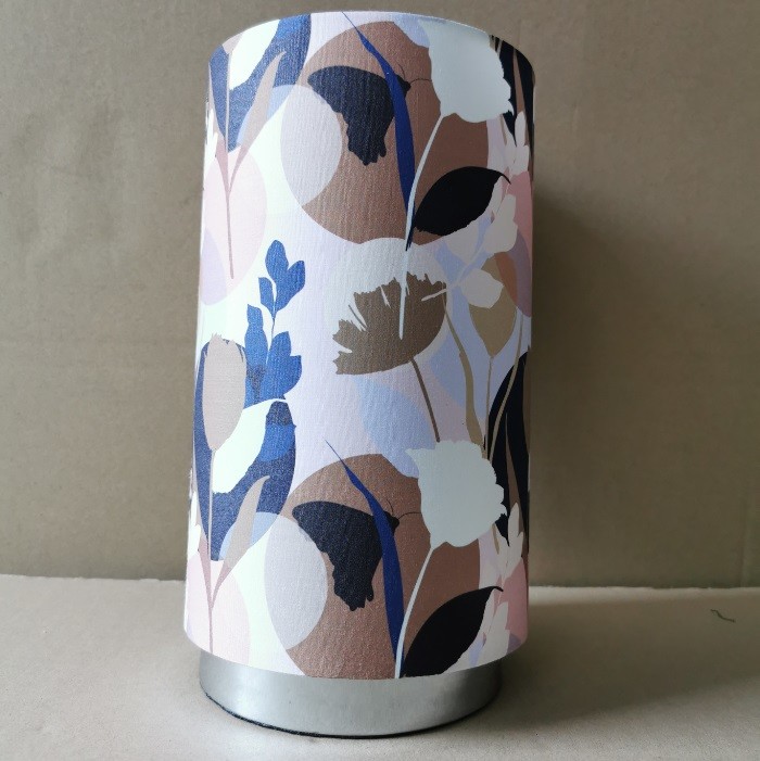 Linen White Cylinder Table Lamp Drum Tall Cylinder Floor Lamp Metal Base