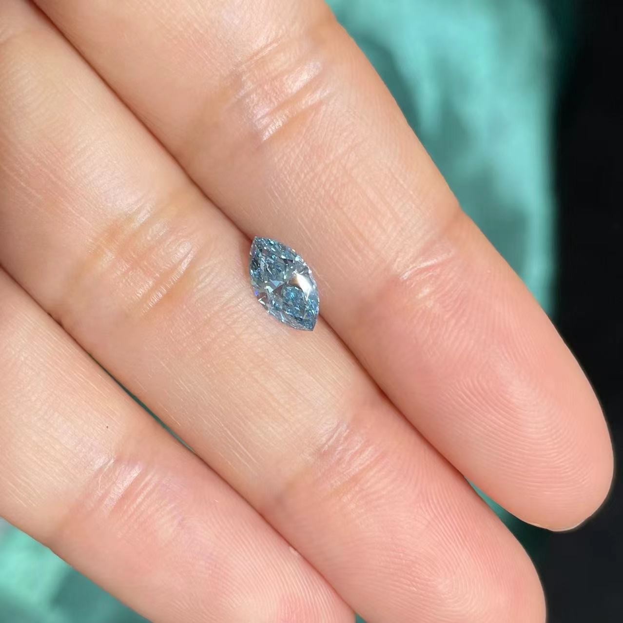 10 Mohs Loose Lab Made Blue Diamonds Marquise Cut IGI Certified
