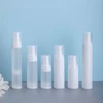 Stock PP half transparent frosted airless spray bottle 15ml 30ml 50ml liquid