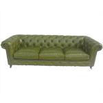 Vintage Green Leather Chesterfield Sofa Couch With 1/2/3/4 Seater