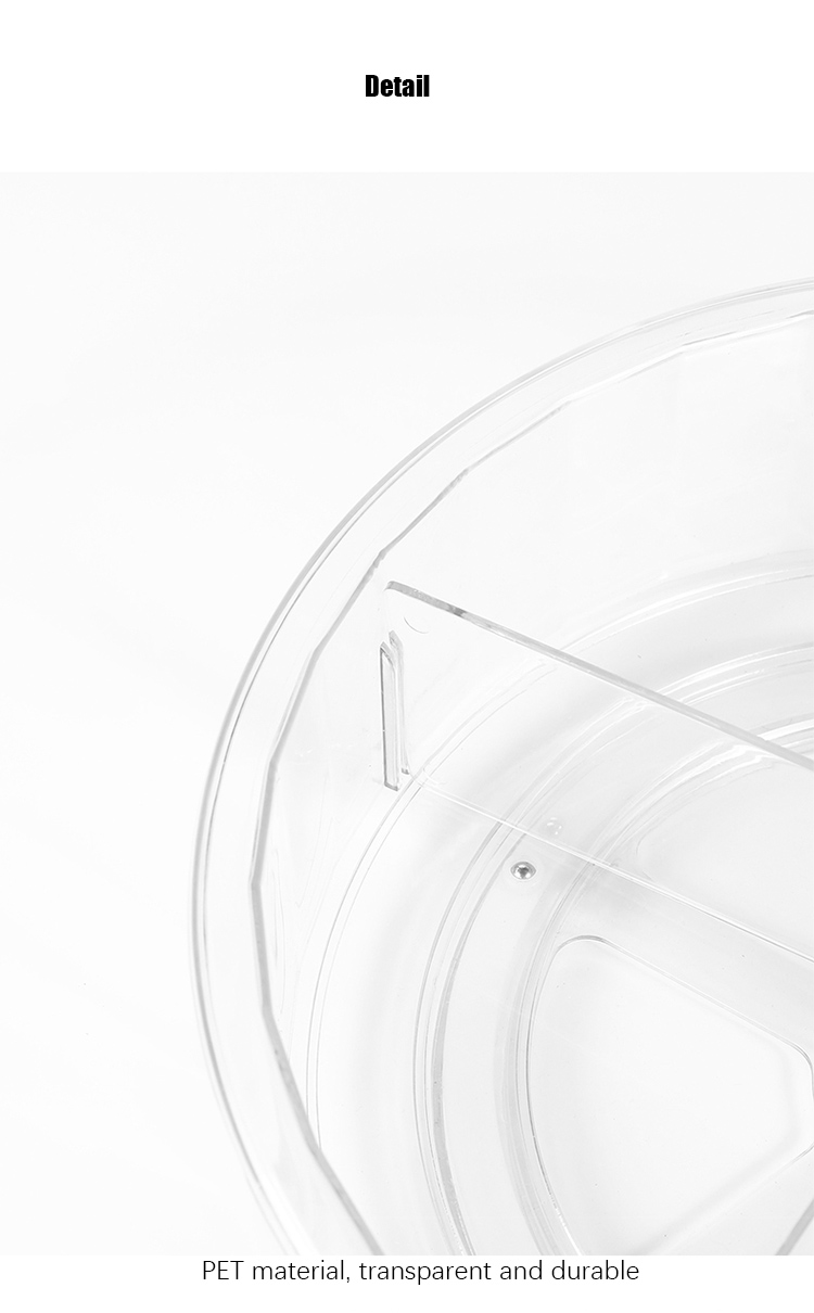 2 Dividers PET Plastic Lazy Susan Organizer Turntable Kitchen Organizer