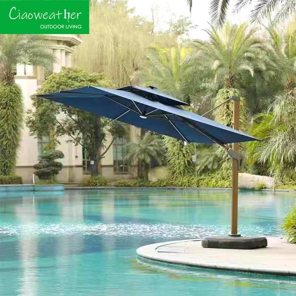 Outdoor Furniture Aluminum Frame Waterproof Cantilever Garden Beach Patio Sun