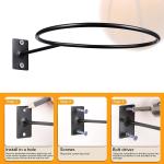 Black Metal Wall Mounted Sports Ball Holder For Space Saving Ball Storage And